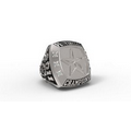 10K White Gold Championship Style Ring, Custom Design